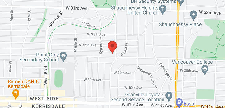 map of 1825 W 37TH AVENUE